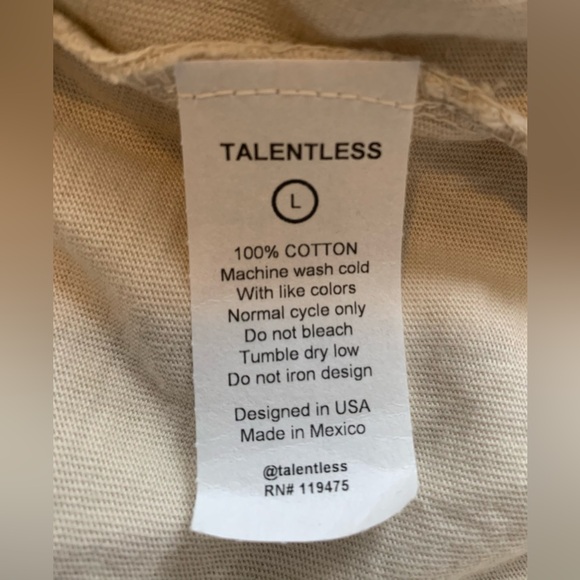 Talentless Women's Circle Logo Tee in Bone/Cream size Large 100% Cotton - Picture 8 of 10